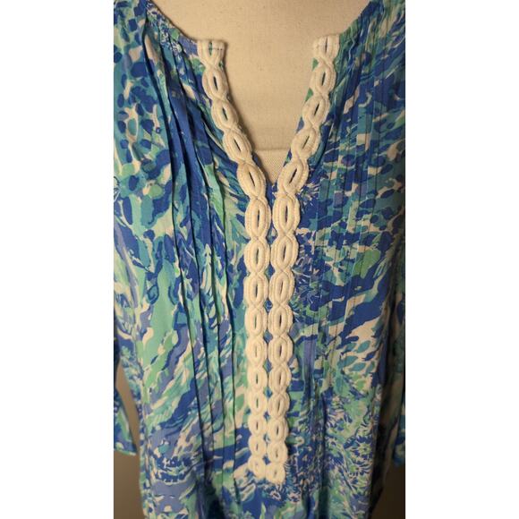 Lilly Pulitzer Hollie tunic dress Blue Haven Hey Hey Soleil m - Picture 5 of 8